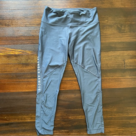 Under Armour Women's Heatgear High Waisted Mesh Ankle Crop Leggings - Picture 1 of 6